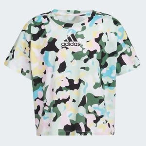 Adidas Kids Oversized Loose Fit Camo Cotton Crewneck Tshirt